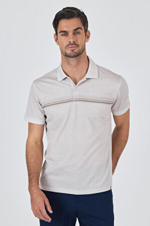 Kısa Kol Baskılı Pike Polo Yaka Cepsiz Slim Fit Tişört 1011250168