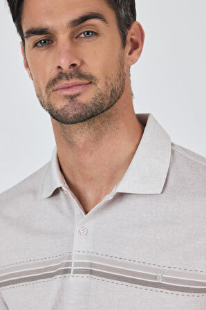 Kısa Kol Baskılı Pike Polo Yaka Cepsiz Slim Fit Tişört 1011250168