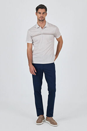 Kısa Kol Baskılı Pike Polo Yaka Cepsiz Slim Fit Tişört 1011250168
