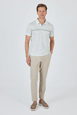 Kısa Kol Baskılı Pike Polo Yaka Cepsiz Slim Fit Tişört 1011250168