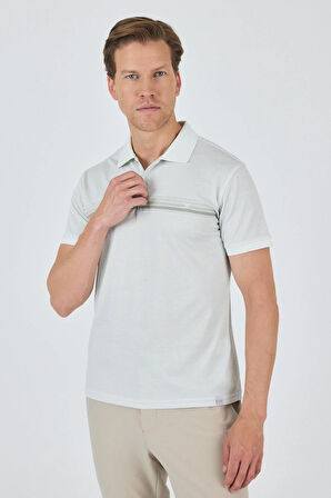 Kısa Kol Baskılı Pike Polo Yaka Cepsiz Slim Fit Tişört 1011250168