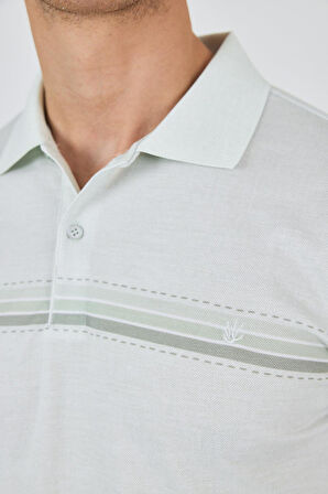 Kısa Kol Baskılı Pike Polo Yaka Cepsiz Slim Fit Tişört 1011250168