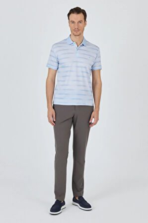 Kısa Kol Baskılı Pike Polo Yaka Cepsiz Slim Fit Tişört 1011250170