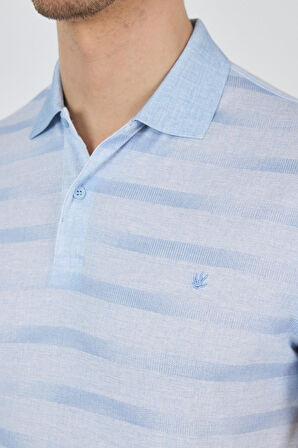 Kısa Kol Baskılı Pike Polo Yaka Cepsiz Slim Fit Tişört 1011250170