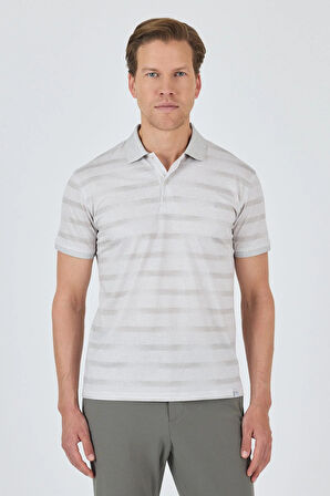 Kısa Kol Baskılı Pike Polo Yaka Cepsiz Slim Fit Tişört 1011250170