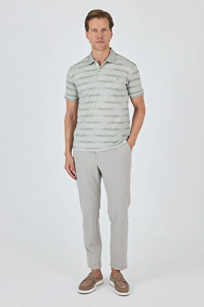 Kısa Kol Baskılı Pike Polo Yaka Cepsiz Slim Fit Tişört 1011250170