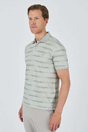 Kısa Kol Baskılı Pike Polo Yaka Cepsiz Slim Fit Tişört 1011250170