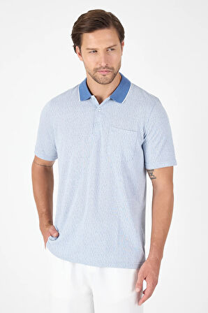 Mavi Kısa Kol Polo Yaka Cepli Classic Standart Beden Tişört 1011250171