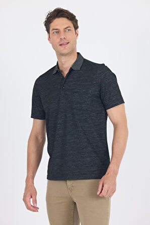 Siyah Kısa Kol Polo Yaka Cepli Classic Standart Beden Tişört 1011250172