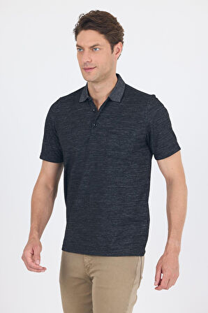 Siyah Kısa Kol Polo Yaka Cepli Classic Standart Beden Tişört 1011250172