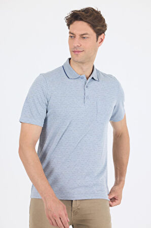 Koyu Lacivert Kısa Kol Polo Yaka Cepli Classic Standart Beden Tişört 1011250172