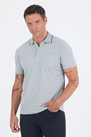 Koyu Haki Kısa Kol Polo Yaka Cepli Classic Standart Beden Tişört 1011250172