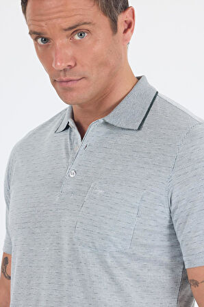 Koyu Haki Kısa Kol Polo Yaka Cepli Classic Standart Beden Tişört 1011250172