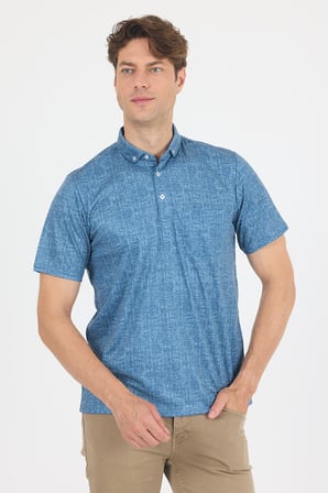 Koyu Lacivert Polo Yaka Kısa Kol Cepli Comfort Fit Pamuklu Tişört 1011250180