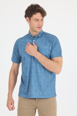 Koyu Lacivert Polo Yaka Kısa Kol Cepli Comfort Fit Pamuklu Tişört 1011250180