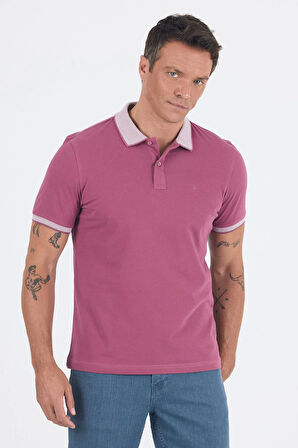 Vişne Polo Yaka Kısa Kol Cepsiz Slim Fit :%100 Pamuk Tişört 1011250182