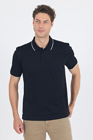 Kısa Kol Düz Suprem Polo Yaka Cepli %100 Pamuk Comfort Fit Tişört 1011250189