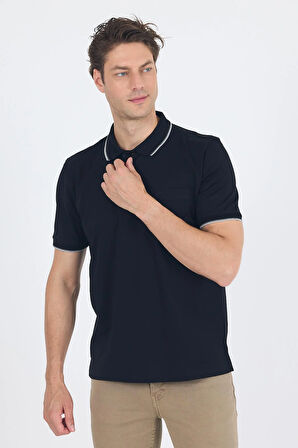Kısa Kol Düz Suprem Polo Yaka Cepli %100 Pamuk Comfort Fit Tişört 1011250189