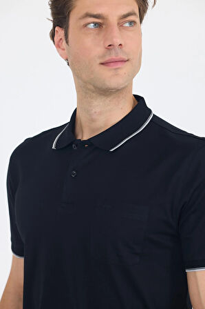 Kısa Kol Düz Suprem Polo Yaka Cepli %100 Pamuk Comfort Fit Tişört 1011250189