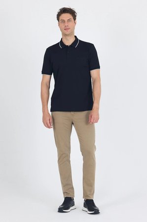 Kısa Kol Düz Suprem Polo Yaka Cepli %100 Pamuk Comfort Fit Tişört 1011250189