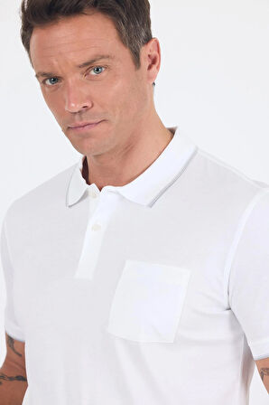 Kısa Kol Düz Suprem Polo Yaka Cepli %100 Pamuk Comfort Fit Tişört 1011250189