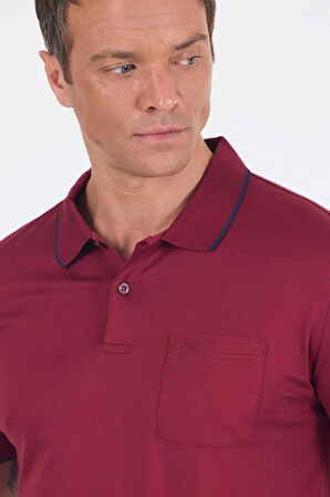 Kısa Kol Düz Suprem Polo Yaka Cepli %100 Pamuk Comfort Fit Tişört 1011250189