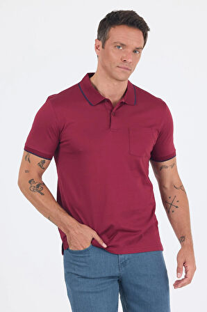 Kısa Kol Düz Suprem Polo Yaka Cepli %100 Pamuk Comfort Fit Tişört 1011250189