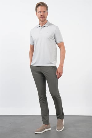 Taş Polo Yaka Kısa Kol Cepsiz Comfort Fit Pamuklu Tişört 1011260153