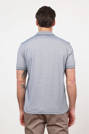 Lacivert Polo Yaka Kısa Kol Cepsiz Comfort Fit Pamuklu Tişört 1011260153