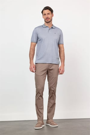 Lacivert Polo Yaka Kısa Kol Cepsiz Comfort Fit Pamuklu Tişört 1011260153
