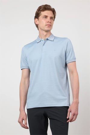 Mavi Polo Yaka Kısa Kol Cepsiz Comfort Fit Pamuklu Tişört 1011260153