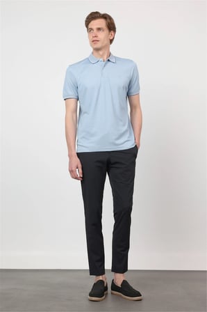 Mavi Polo Yaka Kısa Kol Cepsiz Comfort Fit Pamuklu Tişört 1011260153