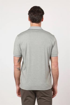 Haki Polo Yaka Kısa Kol Cepsiz Comfort Fit Pamuklu Tişört 1011260153
