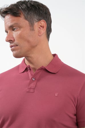 Pembe Polo Yaka Kısa Kol Cepsiz Slim Fit Pamuklu Tişört 1011260154