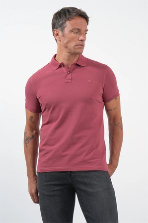 Pembe Polo Yaka Kısa Kol Cepsiz Slim Fit Pamuklu Tişört 1011260154