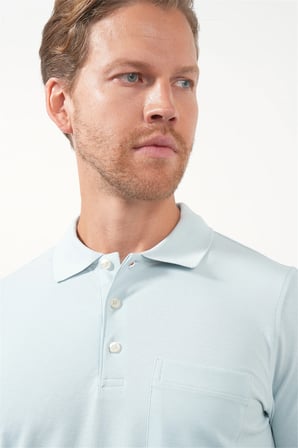 Mavi Polo Yaka Kısa Kol Cepli Comfort Fit Pamuklu Tişört 1011260155