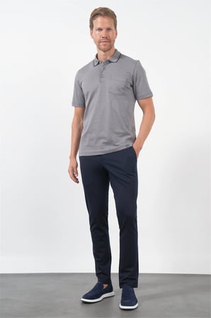 Vizon Polo Yaka Kısa Kol Cepli Comfort Fit Pamuklu Tişört 1011260157