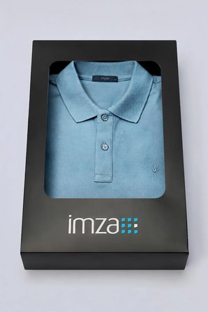 Mavi Polo Yaka Pike Kısa Kol Slim Fit Pamuklu Hediye Kutulu Tişört 1011260169