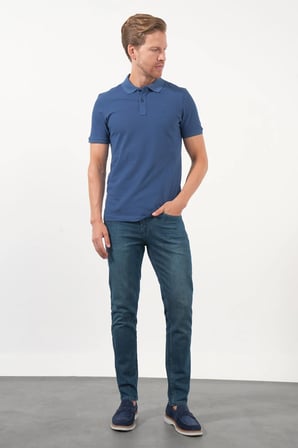 İndigo Polo Yaka Pike Kısa Kol Slim Fit Pamuklu Hediye Kutulu Tişört 1011260169
