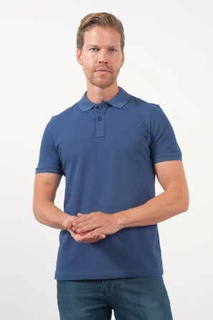 İndigo Polo Yaka Pike Kısa Kol Slim Fit Pamuklu Hediye Kutulu Tişört 1011260169