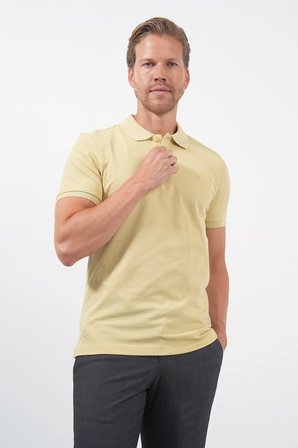 Sarı Polo Yaka Pike Kısa Kol Slim Fit Pamuklu Hediye Kutulu Tişört 1011260169