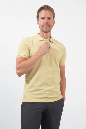 Sarı Polo Yaka Pike Kısa Kol Slim Fit Pamuklu Hediye Kutulu Tişört 1011260169