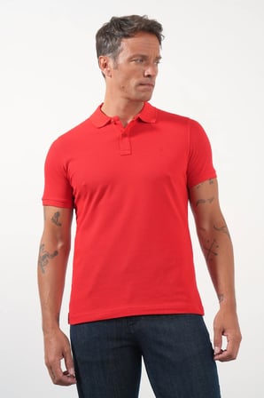 Kırmızı Polo Yaka Pike Kısa Kol Slim Fit Pamuklu Hediye Kutulu Tişört 1011260169