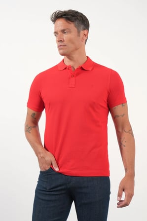 Kırmızı Polo Yaka Pike Kısa Kol Slim Fit Pamuklu Hediye Kutulu Tişört 1011260169