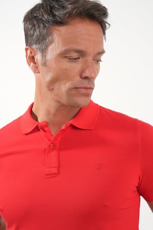 Kırmızı Polo Yaka Pike Kısa Kol Slim Fit Pamuklu Hediye Kutulu Tişört 1011260169