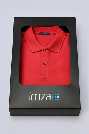 Kırmızı Polo Yaka Pike Kısa Kol Slim Fit Pamuklu Hediye Kutulu Tişört 1011260169