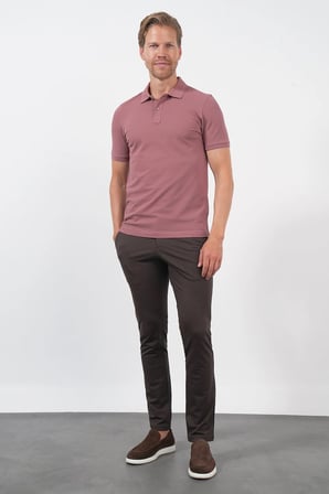 Pembe Polo Yaka Pike Kısa Kol Slim Fit Pamuklu Hediye Kutulu Tişört 1011260169