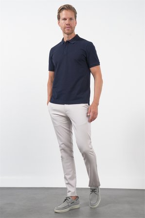 Lacivert Polo Yaka Pike Kısa Kol Slim Fit Pamuklu Tişört 1011260170