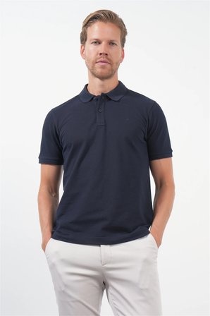 Lacivert Polo Yaka Pike Kısa Kol Slim Fit Pamuklu Tişört 1011260170
