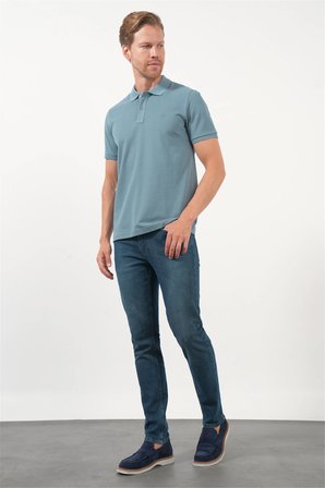 Mavi Polo Yaka Pike Kısa Kol Slim Fit Pamuklu Tişört 1011260170
